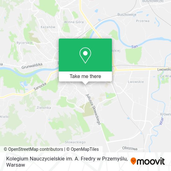 Kolegium Nauczycielskie im. A. Fredry w Przemyślu map