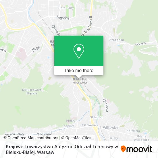 Krajowe Towarzystwo Autyzmu Oddział Terenowy w Bielsku-Białej map