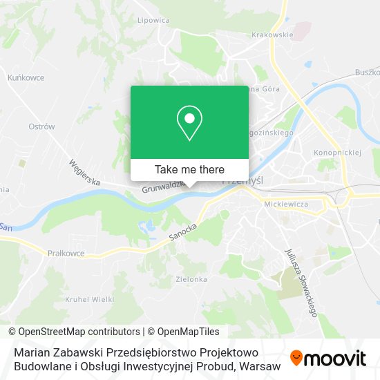 Marian Zabawski Przedsiębiorstwo Projektowo Budowlane i Obsługi Inwestycyjnej Probud map