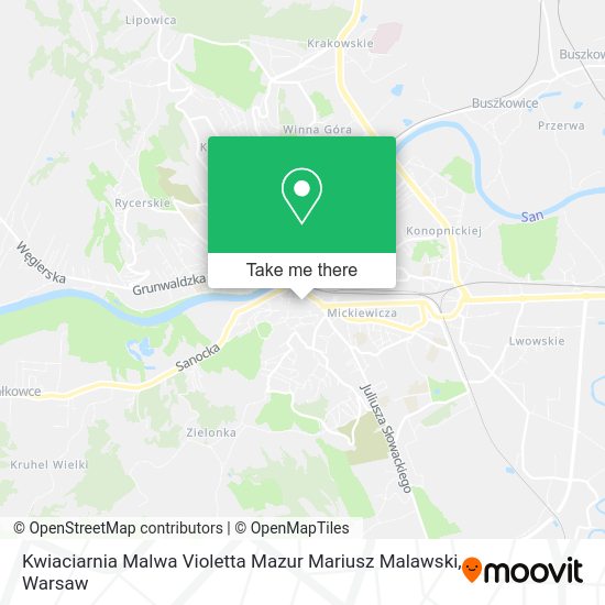 Карта Kwiaciarnia Malwa Violetta Mazur Mariusz Malawski