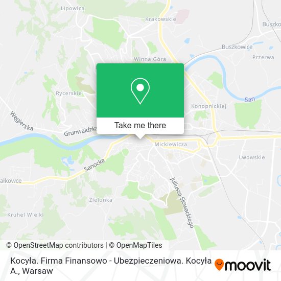 Kocyła. Firma Finansowo - Ubezpieczeniowa. Kocyła A. map