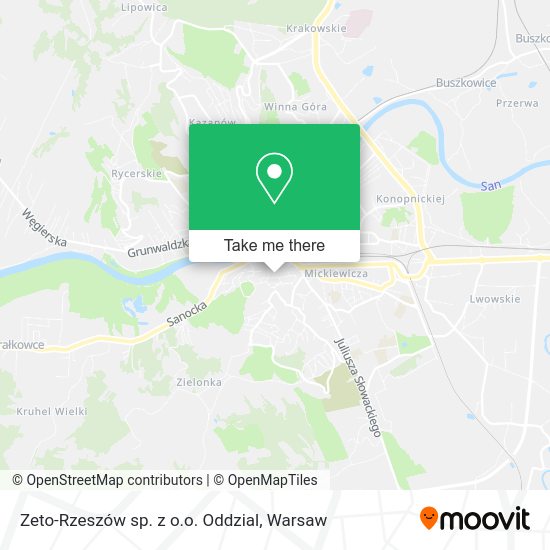 Zeto-Rzeszów sp. z o.o. Oddzial map