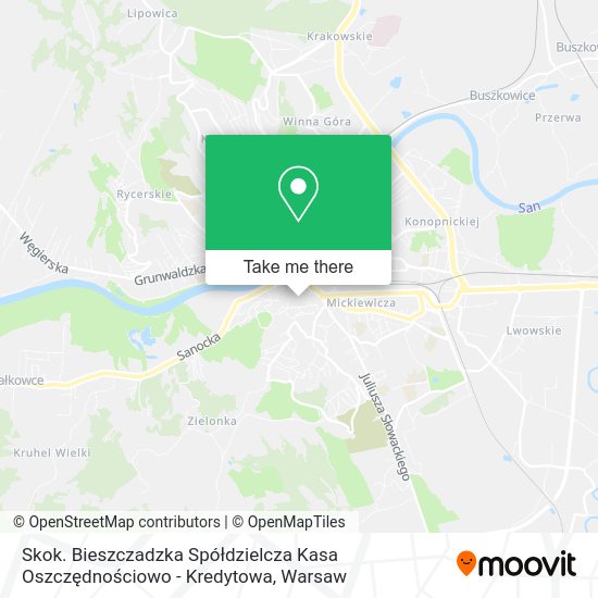 Skok. Bieszczadzka Spółdzielcza Kasa Oszczędnościowo - Kredytowa map