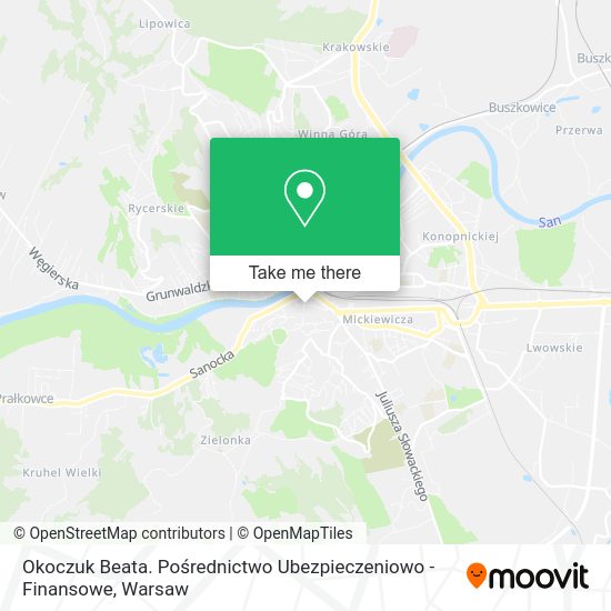 Okoczuk Beata. Pośrednictwo Ubezpieczeniowo - Finansowe map