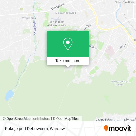 Pokoje pod Dębowcem map