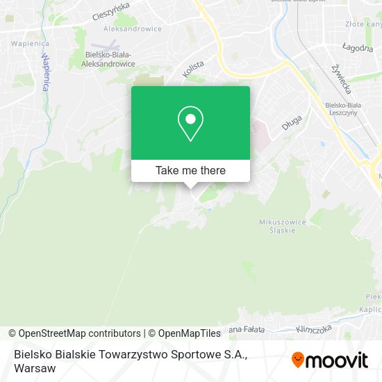 Карта Bielsko Bialskie Towarzystwo Sportowe S.A.