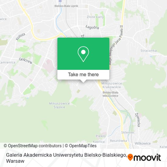 Galeria Akademicka Uniwersytetu Bielsko-Bialskiego map