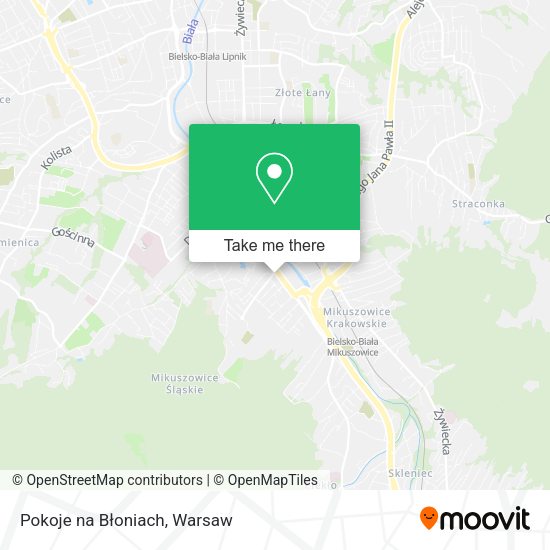 Pokoje na Błoniach map