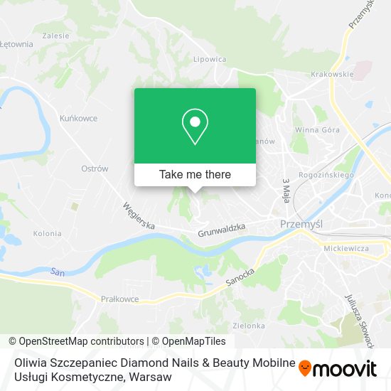 Oliwia Szczepaniec Diamond Nails & Beauty Mobilne Usługi Kosmetyczne map