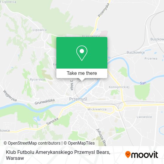 Klub Futbolu Amerykanskiego Przemysl Bears map