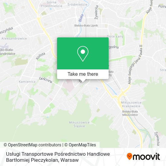 Usługi Transportowe Pośrednictwo Handlowe Bartłomiej Pieczykolan map