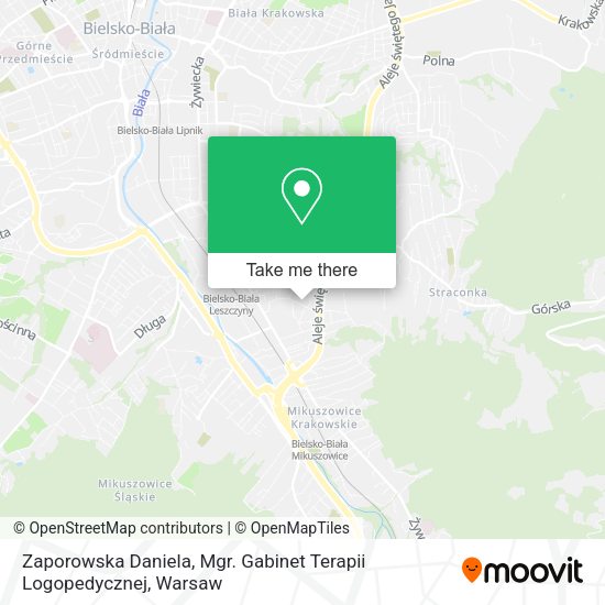 Zaporowska Daniela, Mgr. Gabinet Terapii Logopedycznej map