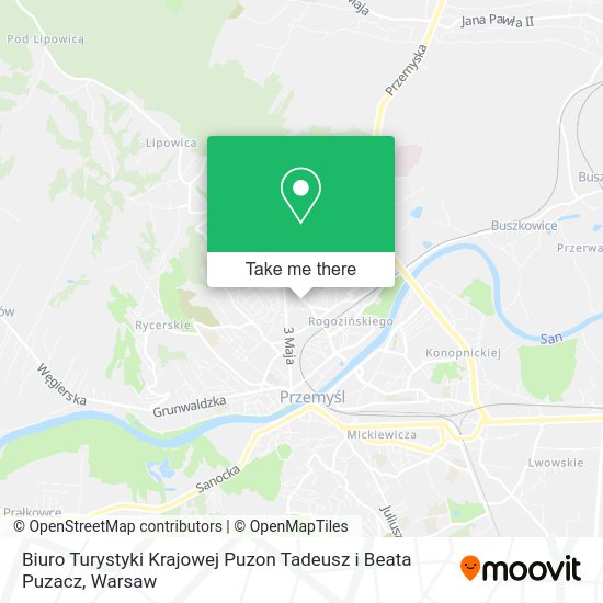 Biuro Turystyki Krajowej Puzon Tadeusz i Beata Puzacz map