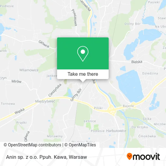 Карта Anin sp. z o.o. Ppuh. Kawa