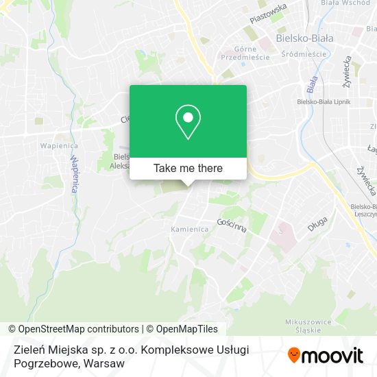 Zieleń Miejska sp. z o.o. Kompleksowe Usługi Pogrzebowe map