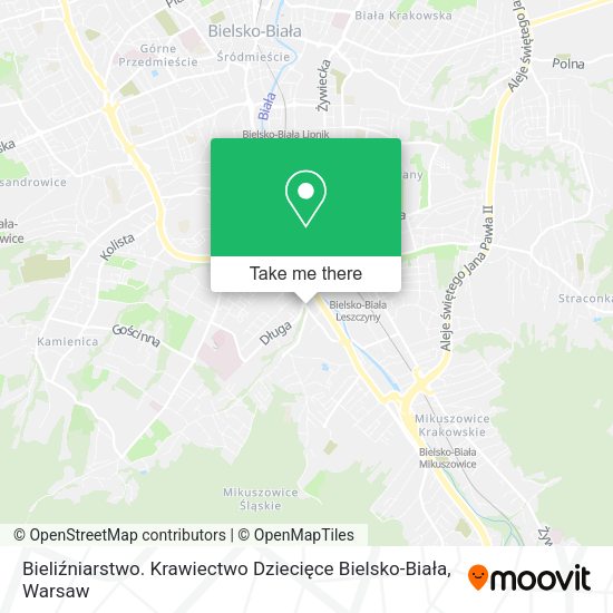 Bieliźniarstwo. Krawiectwo Dziecięce Bielsko-Biała map