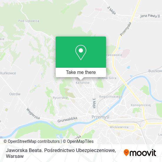 Jaworska Beata. Pośrednictwo Ubezpieczeniowe map