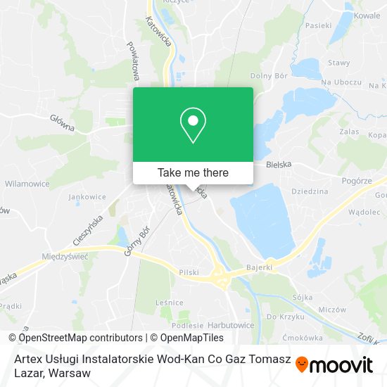 Artex Usługi Instalatorskie Wod-Kan Co Gaz Tomasz Lazar map