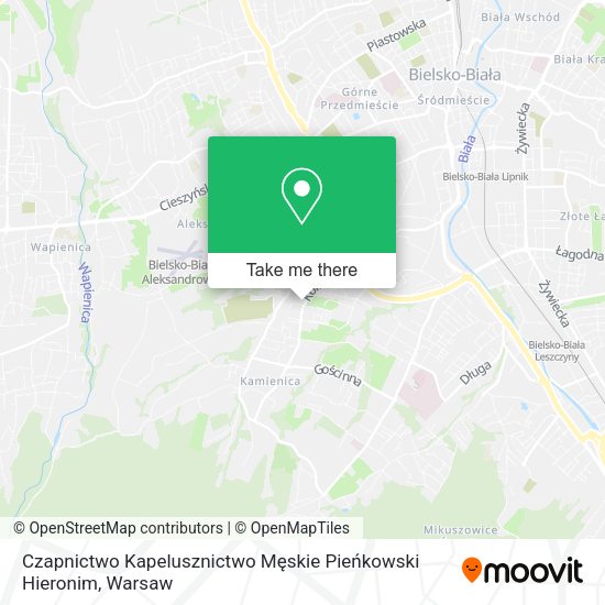 Карта Czapnictwo Kapelusznictwo Męskie Pieńkowski Hieronim