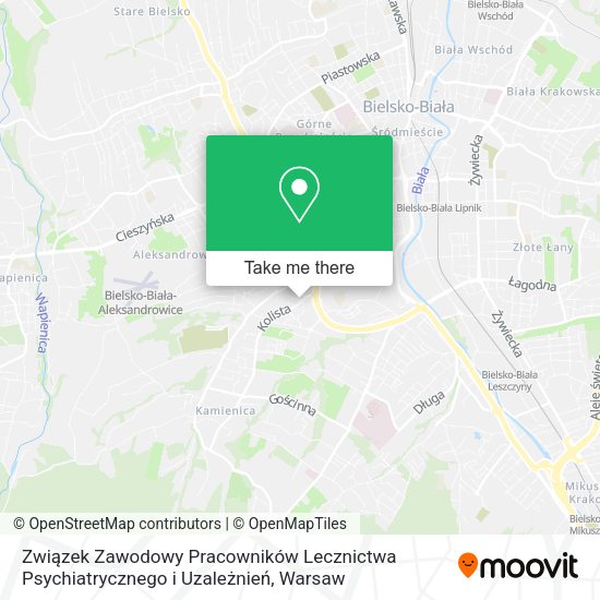 Związek Zawodowy Pracowników Lecznictwa Psychiatrycznego i Uzależnień map