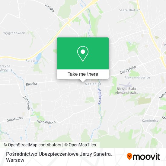 Pośrednictwo Ubezpieczeniowe Jerzy Sanetra map