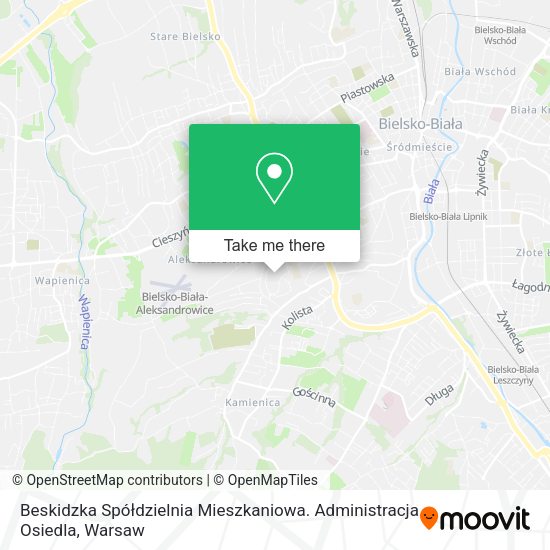 Beskidzka Spółdzielnia Mieszkaniowa. Administracja Osiedla map