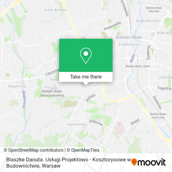 Карта Blaszke Danuta. Usługi Projektowo - Kosztorysowe w Budownictwie