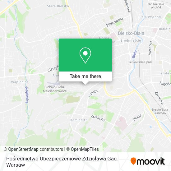 Pośrednictwo Ubezpieczeniowe Zdzisława Gac map