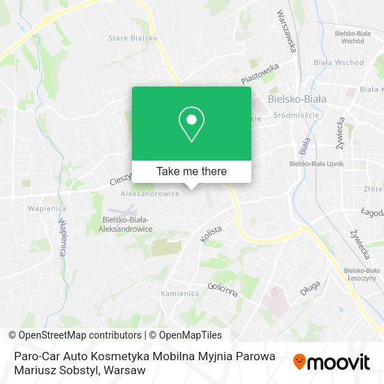 Карта Paro-Car Auto Kosmetyka Mobilna Myjnia Parowa Mariusz Sobstyl