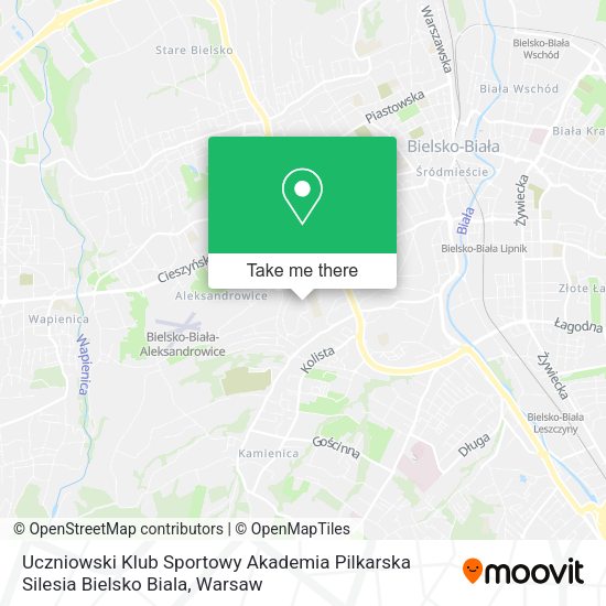 Uczniowski Klub Sportowy Akademia Pilkarska Silesia Bielsko Biala map