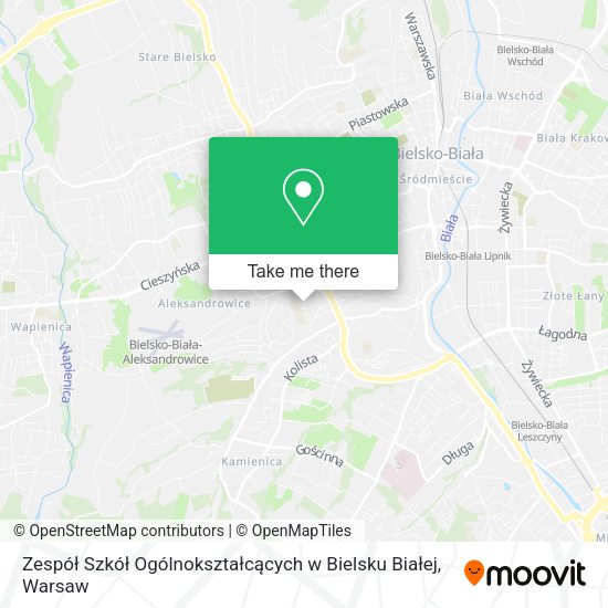 Zespół Szkół Ogólnokształcących w Bielsku Białej map