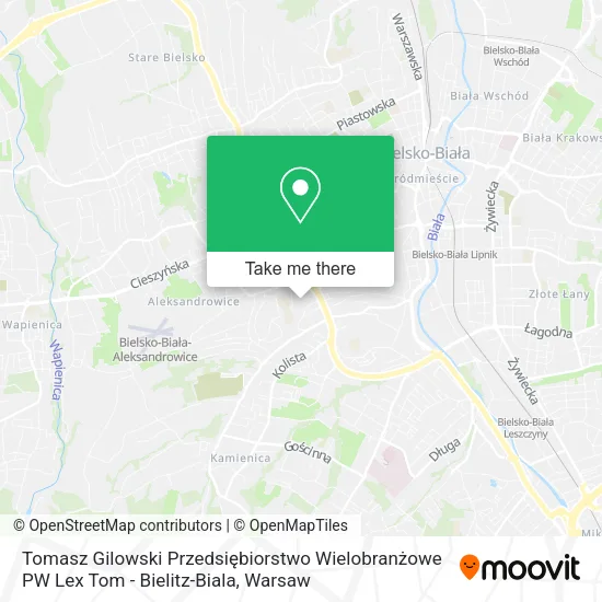 Карта Tomasz Gilowski Przedsiębiorstwo Wielobranżowe PW Lex Tom - Bielitz-Biala