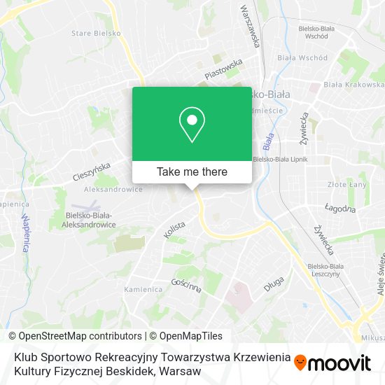 Klub Sportowo Rekreacyjny Towarzystwa Krzewienia Kultury Fizycznej Beskidek map