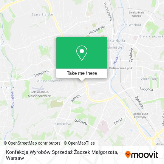 Карта Konfekcja Wyrobów Sprzedaż Żaczek Małgorzata