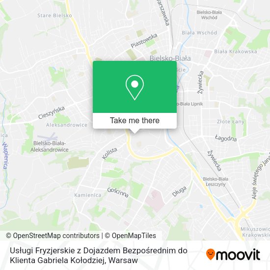 Usługi Fryzjerskie z Dojazdem Bezpośrednim do Klienta Gabriela Kołodziej map