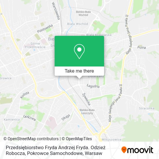 Przedsiębiorstwo Fryda Andrzej Fryda. Odzież Robocza, Pokrowce Samochodowe map