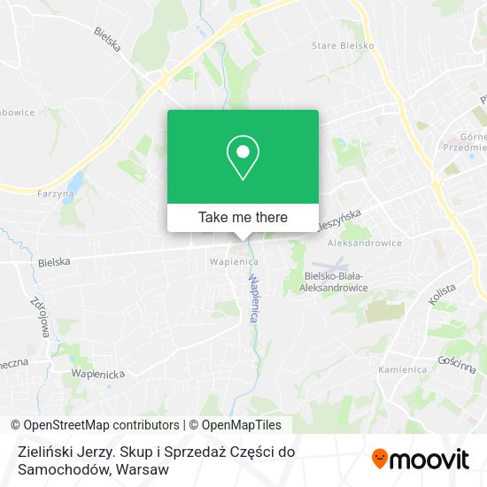 Zieliński Jerzy. Skup i Sprzedaż Części do Samochodów map