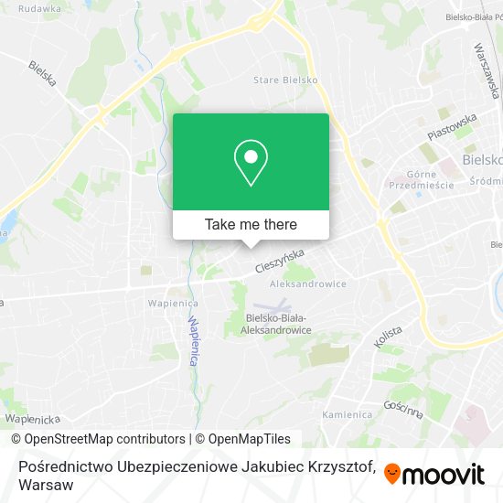 Pośrednictwo Ubezpieczeniowe Jakubiec Krzysztof map