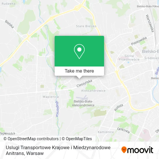 Карта Uslugi Transportowe Krajowe i Miedzynarodowe Anitrans