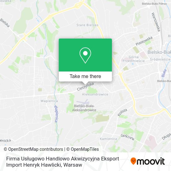 Firma Usługowo Handlowo Akwizycyjna Eksport Import Henryk Hawlicki map