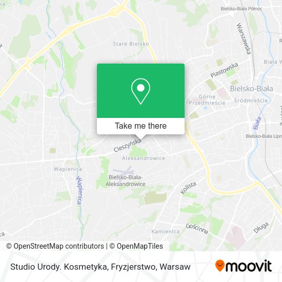 Карта Studio Urody. Kosmetyka, Fryzjerstwo