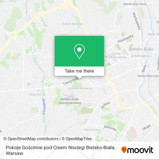 Pokoje Gościnne pod Cisem Noclegi Bielsko-Biała map