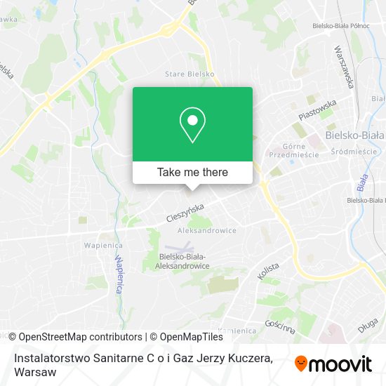 Instalatorstwo Sanitarne C o i Gaz Jerzy Kuczera map