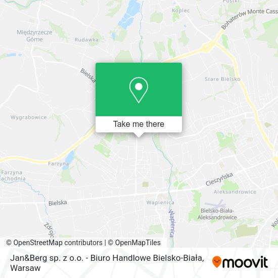 Jan&Berg sp. z o.o. - Biuro Handlowe Bielsko-Biała map