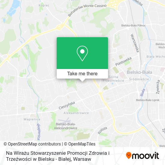 Na Wirażu Stowarzyszenie Promocji Zdrowia i Trzeźwości w Bielsku - Białej map