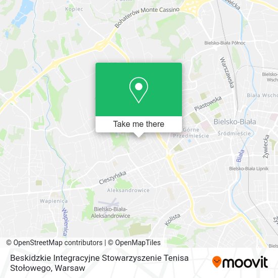 Beskidzkie Integracyjne Stowarzyszenie Tenisa Stołowego map