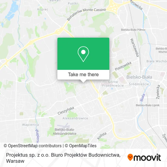 Карта Projektus sp. z o.o. Biuro Projektów Budownictwa