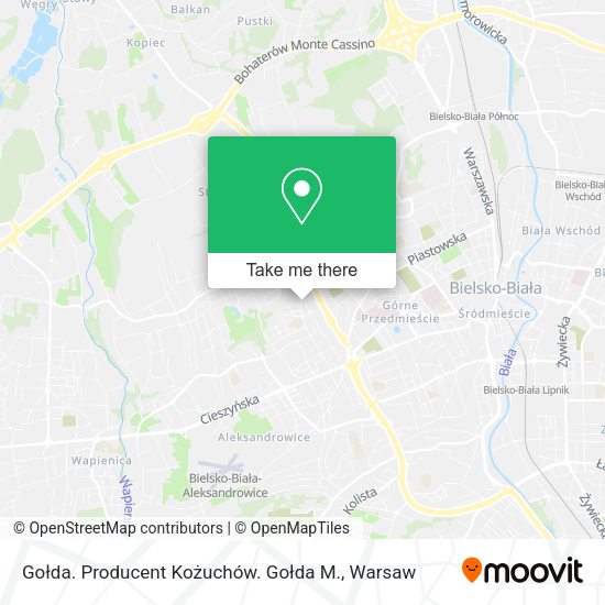 Gołda. Producent Kożuchów. Gołda M. map