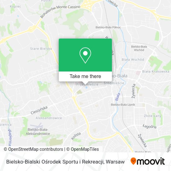 Bielsko-Bialski Ośrodek Sportu i Rekreacji map