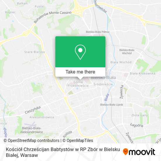 Kościół Chrześcijan Babtystów w RP Zbór w Bielsku Białej map